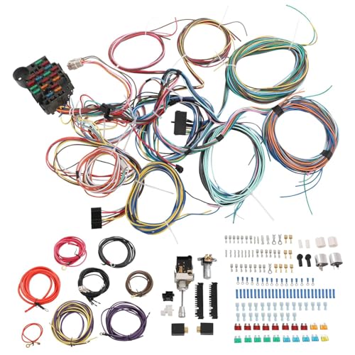 22 Circuit Universal Wiring Harness Kit - XL Length for Trucks & Hot Rods - 1968-1996 GM Tilt Column Compatible - Color Coded GXL Wire Complete Electrical System for Street Rods Muscle Cars Restomods