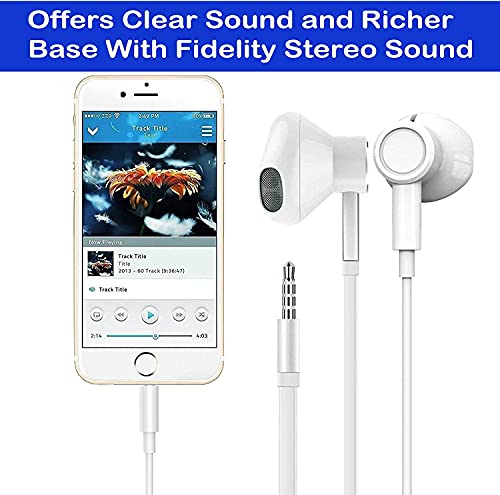 2 Pack Earbuds/Headphones/Earphones With 3.5Mm Wired In Ear Headphone Plug Built-In Microphone & Volume Control For Iphone Android Phone Pc Computer Laptop #TOP2