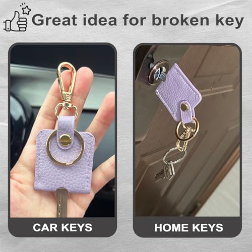 Image of Leather Key Sleeve, Broken Car Key Loop Replacement, Stylish Key Cover for Women Men