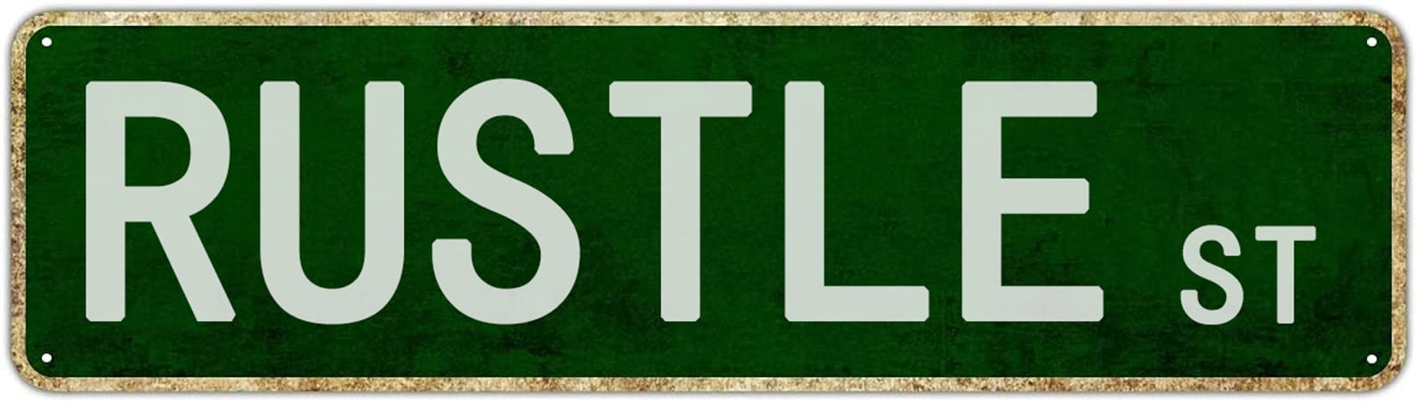 Rustle Street Retro Tin Signs Aluminum Metal Plaque Porch Decor Home Kitchen Bathroom Club Wall Yard Coffee Funny Decor 4x16 Inch