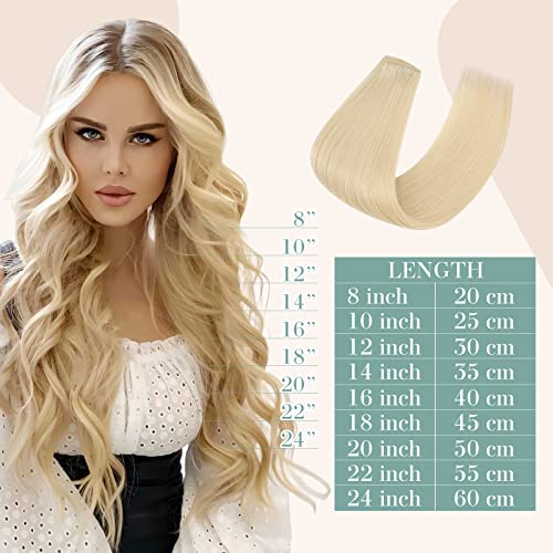 Image of Benehair 8pcs Clip in Hair Extensions Real Human Hair 10inch Remy Human Hair Extensions Straight Natural Hair Extensions Highlighted Bleach Blonde