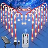 Qoosea Guirlandes Solaires de Sucre d'Orge pour Extérieur Lot de 12, Lamps de Chemin avec...