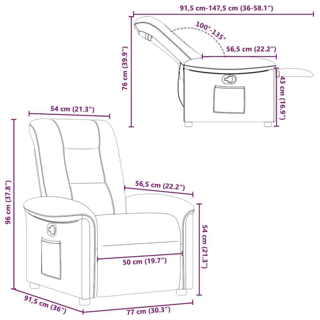 Relaxsessel Taupe Stoff, verstellbar bis 135 Grad, mit Armlehne und Rückenlehne, Holz Metall Gestell, gepolstert für Wohnzimmer Büro Gästeecke, 77 x 91,5 x 96 cm