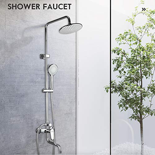 Robinet de douche en chrome éclatant avec mitigeur et colonne de pluie LWX pour salle de bain