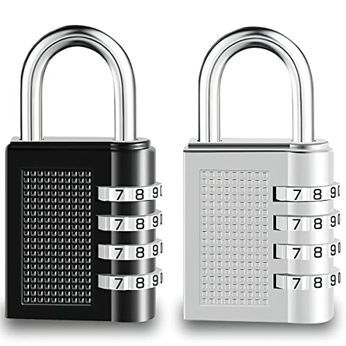 Candados Combinación-Candado de Seguridad Combinaciones de 4 Dígitos Ideal para Puerta de Verja,Lockers,Maleta de Equipaje,Cerraduras de...