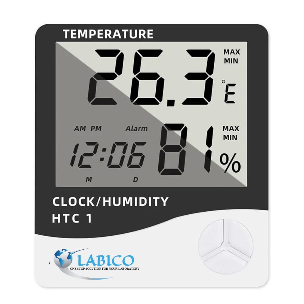 HTC-1 Digital Hygrometer Thermometer Humidity Meter With Clock LCD Display-image-19