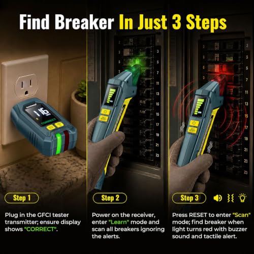 Image of Goldeep CBF05 Circuit Breaker Finder with GFCI Tester-Lemon Yellow
