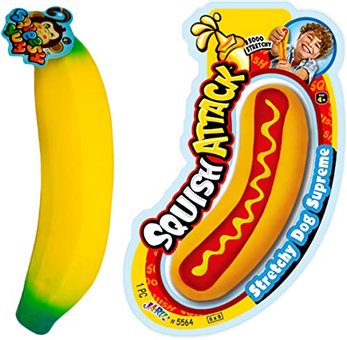 JA-RU Stretchy Banana & Squishy Carrot (2 Pack) Super Squishy 3340-3342p