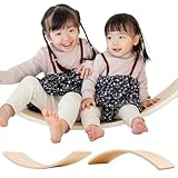 木製バランスボード 木製 子供 キッズ 大人も遊べる 体幹 トレーニング トレーニングガイド付 アスレチック 室内遊び (ナチュラル（フェルト無し）)