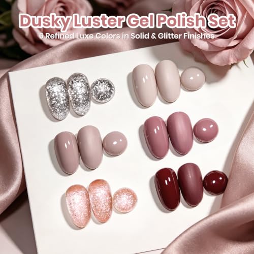 Image of Beetles Neutral Gel Nail Polish Set, Mauve Brown Nude Pink Taupe