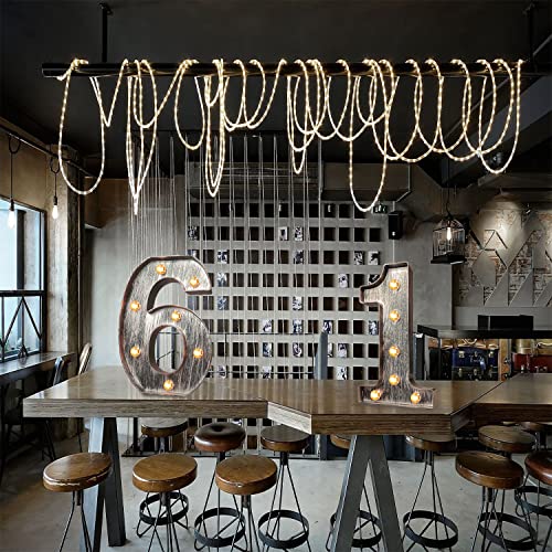Image of Glintee Brushed Silver Gray LED Number Lights Light Up Number Sign for Night Light Wedding /Birthday Party Battery Powered Christmas Lamp Home Bar Decoration -6