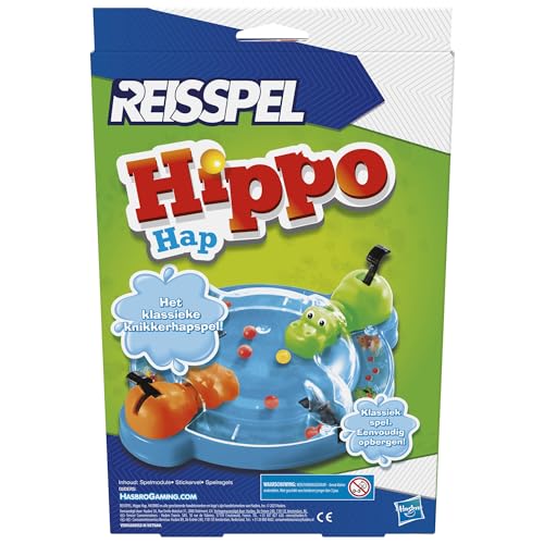 Hasbro Gaming Hippos Gluttonous Travel Game, Portable Game for 2 Players, Travel Game for Children Aged 4+ Includes 2 Hippos Gobe Balls (Dutch Version) - Image 4