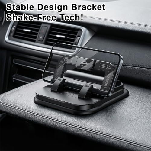 Image of STHIRA 2 in 1 Car Phone Holder 360 Degree Rotation, Car Navigation Dashboard Mount Adjustable, Anti-Slip Desk Phone Stand Compatible with iPhone, Samsung, Android Smartphones, GPS Devices and More