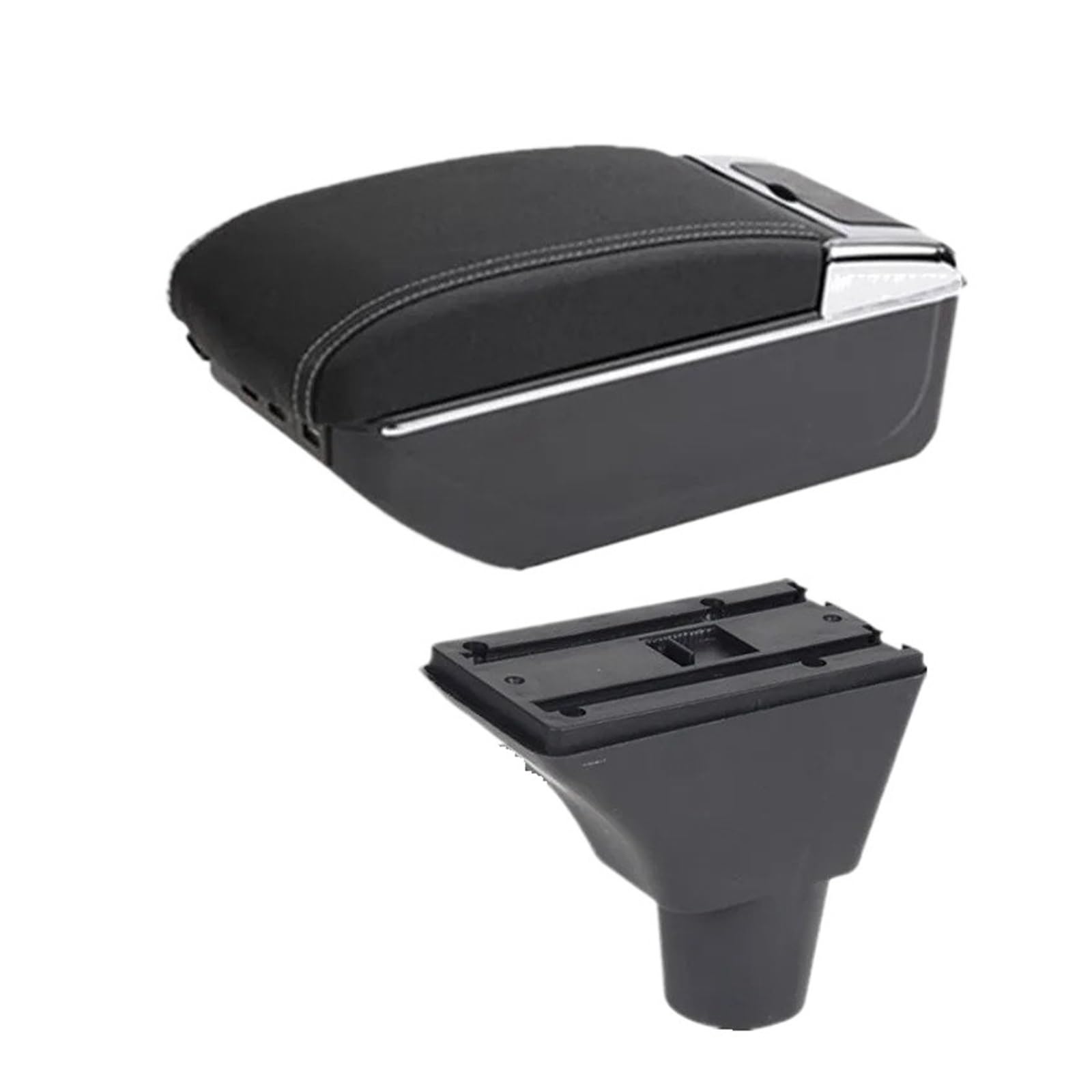 Umdjju C3 White Line 7Usb For Sandero For Stepway For Dacia For Logan 2 Car Armrest Box Storage Retrofit Accessories Car Centre Console Armrest Box(C3 White Line 7Usb)