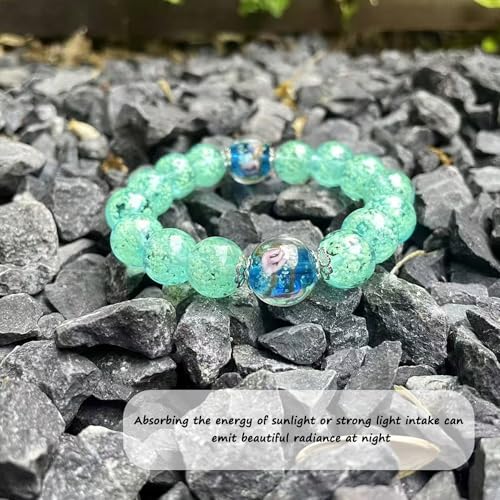 Handmade Firefly Glass Bracelet Glow in the Dark Bracelets Luminous Inspirational Bracelet Self Healing Bracelet Encourages Blessing Gifts for Men and Women2