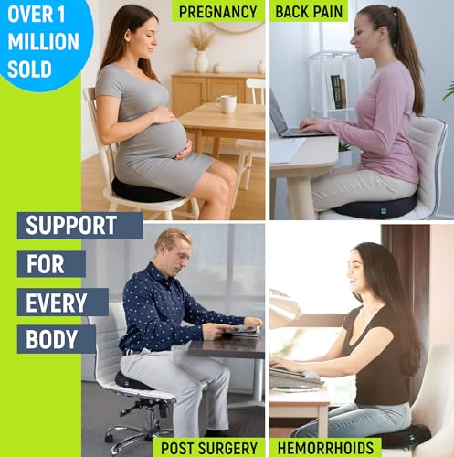 PT ENDORSED Donut Pillow Seat Cushion for Tailbone Pain Relief, Hemorrhoid Pillow for Sitting, Donut Cushion Post Surgery, Lifting Cushions for Postpartum Pregnancy, Coccyx, Bed Sores, Butt Pillows - Thumbnail 6
