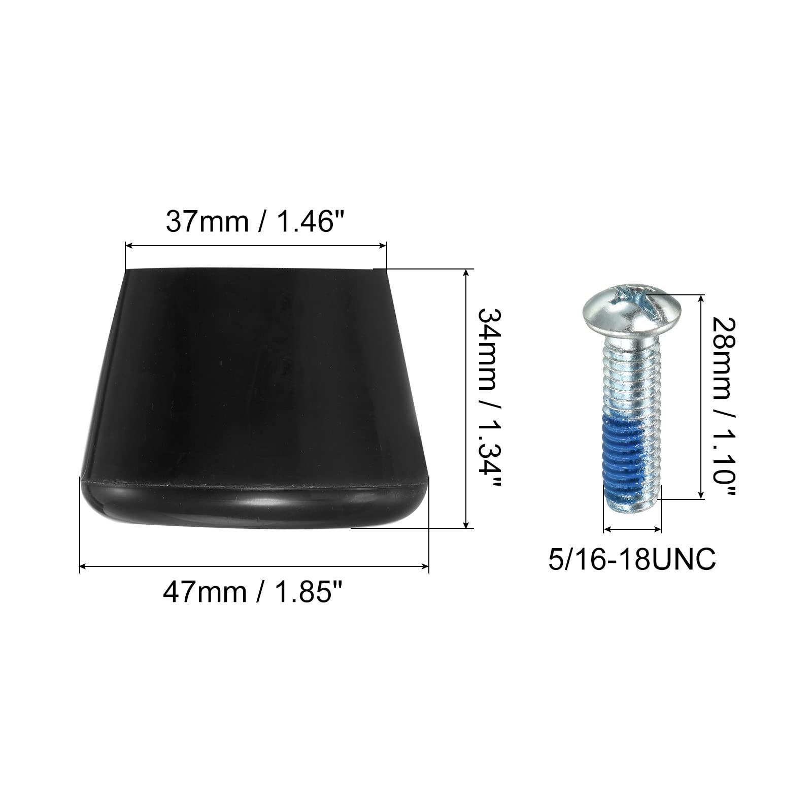 PATIKIL Roller Skate Toe Stops with Screwdriver, 2 Pair 82A Rubber Brake Stoppers Block for Roller Skate Accessories Replacement, Black