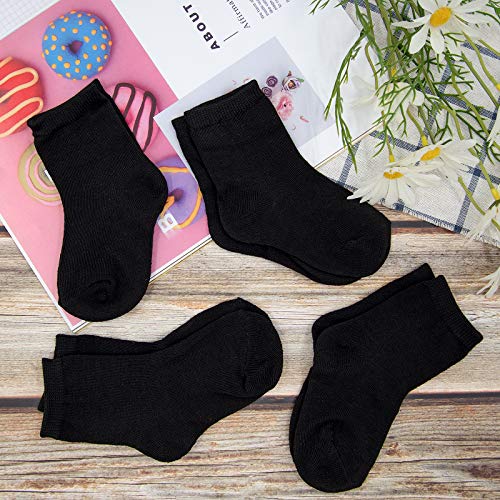 Image of Duufin 18 Pairs Toddler Crew Socks Mid Cut Kids Socks Mid Calf Toddler Socks