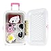Barwa 18 inch Doll Travel Set Suitcase Pink Suitcase and Camera with Sunglasses Flower Hair Clip and Play Card