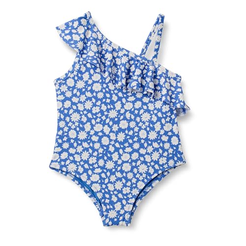 Image of Amazon Essentials Girls and Toddlers' Asymmetric Frill One-Piece Swimsuit