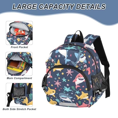 OREZI Seamless with Baby Shark Kid's Backpack Toddler Travel Bag4