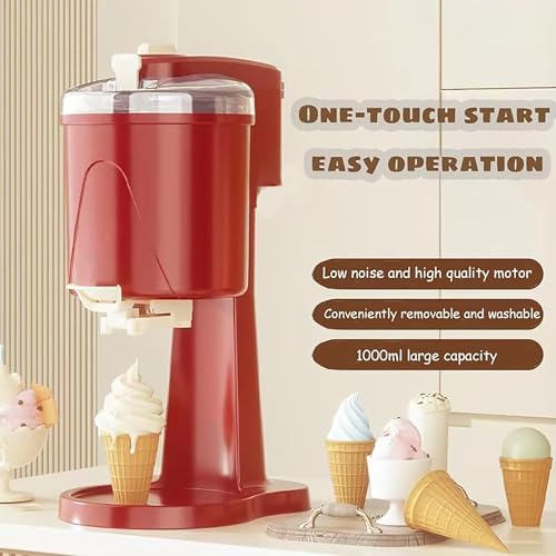 WUDLi Eismaschine, 1000Ml Softeismaschine, DIY Dessert Frozen Yoghurt Sorbet Maker, tragbar und leicht zu reinigen, geeignet für Frozen Yoghurt, Eiscreme, Sorbet – Bild 3