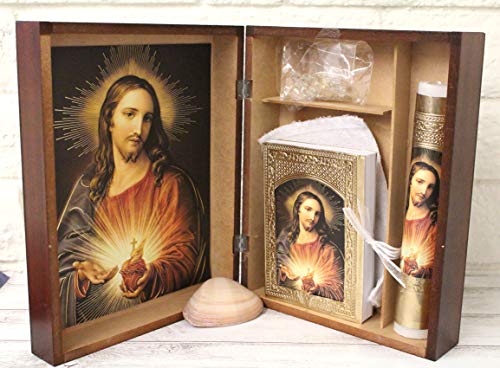 Jesus Handmade Christening/Baptism Box Set for Girl Boy Unisex Candle Bible New Testament Dry Cloth Sea Shell Rosary Bautizo Religious Gift