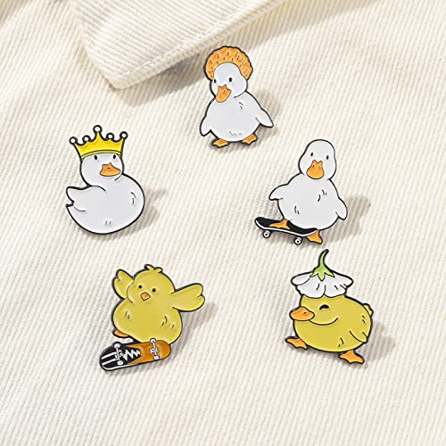 ROFARSO Cole Duck Enamel Lapel Pin Set Cartoon Animal Pin, Accessory for Backpacks Clothing Bags Hats Shirts (5piccs pin set)3