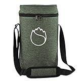 Freshoreワインクーラートートキャリア2ボトルセットバッグ4 cmの増加のためのバージョンを高める特別なボトル（緑）