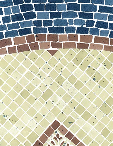 Tapis de table imprimé bleu mosaïque LAMINET petit rond 111 cm - 6