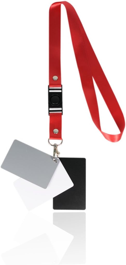 Foto&Tech 3 in 1 100% Waterproof Premium Reference White Balance Card- 3 Card Digital Color Correction Tool / 18 Percent Digital Gray Card with Carry Lanyard + with Foto&Tech Velvet Bag (1 Set)