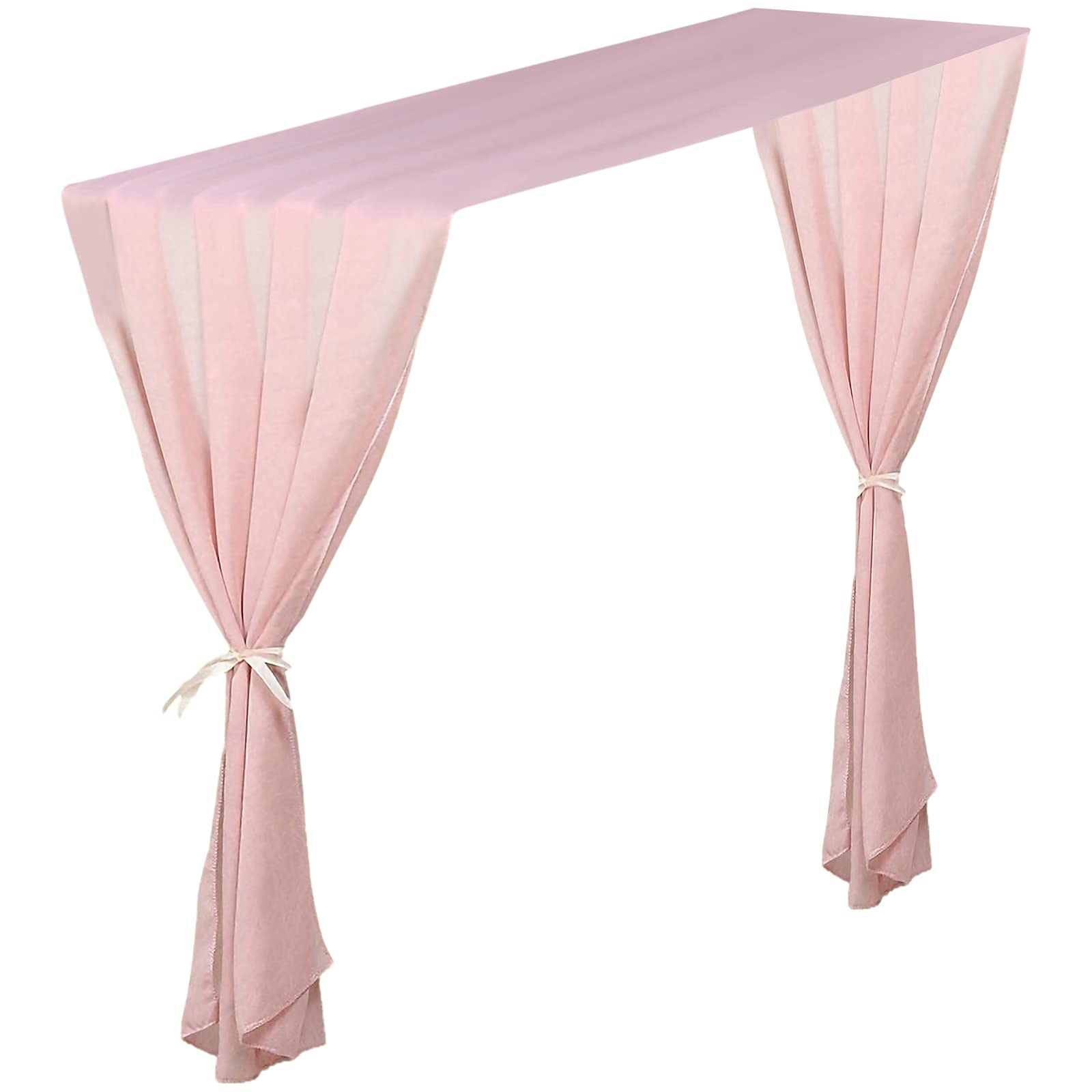 rismart Sheer Chiffon Table Runner 29x120 Inches Wedding Table Sheet Bridal Party Decor Pink