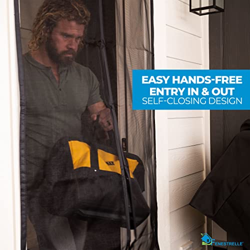 Fenestrelle Magnetic Screen Door - Large 39” X 83" Door Screen Magnetic Closure Porch Screen, Mesh Door Screen With Magnets Heavy Duty Fiberglass Mesh Screen To Keep Bugs Out, Premium Pet Screen #TOP7