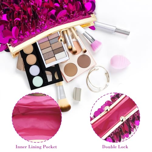 Image of Sparkly Evening Clutch Purse for Women Elegant Sequined Party Bag, Glam Wedding, Prom, Cocktail Night Out Clutch