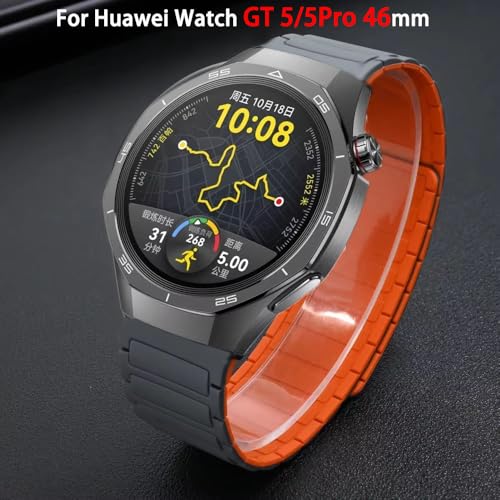 Correa magnética de silicona 22mm para Huawei Watch GT 5 Pro miniatura 2