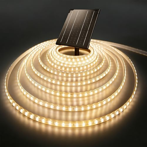 Solar Rope Lights Outdoor Waterproof 32.8 FT 3000K for Garden Stair Step