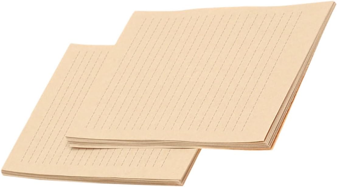 200pcs Letter Writing Paper Lined Kraft Sheets Rustic Aged for Handwritten Notes Invitations and Creative Projects