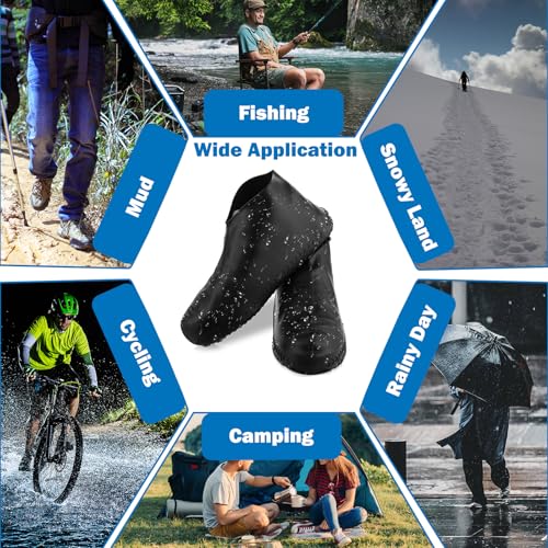 4 Paare Schuhüberzieher Wasserdicht- Überziehschuhe Rutschfeste Wiederverwendbare,Überzieher Schuhe Unisex für Schuhe Teppich Bodenschutz, die Hausreinigung,Regen, Schnee, Wüstenstrände