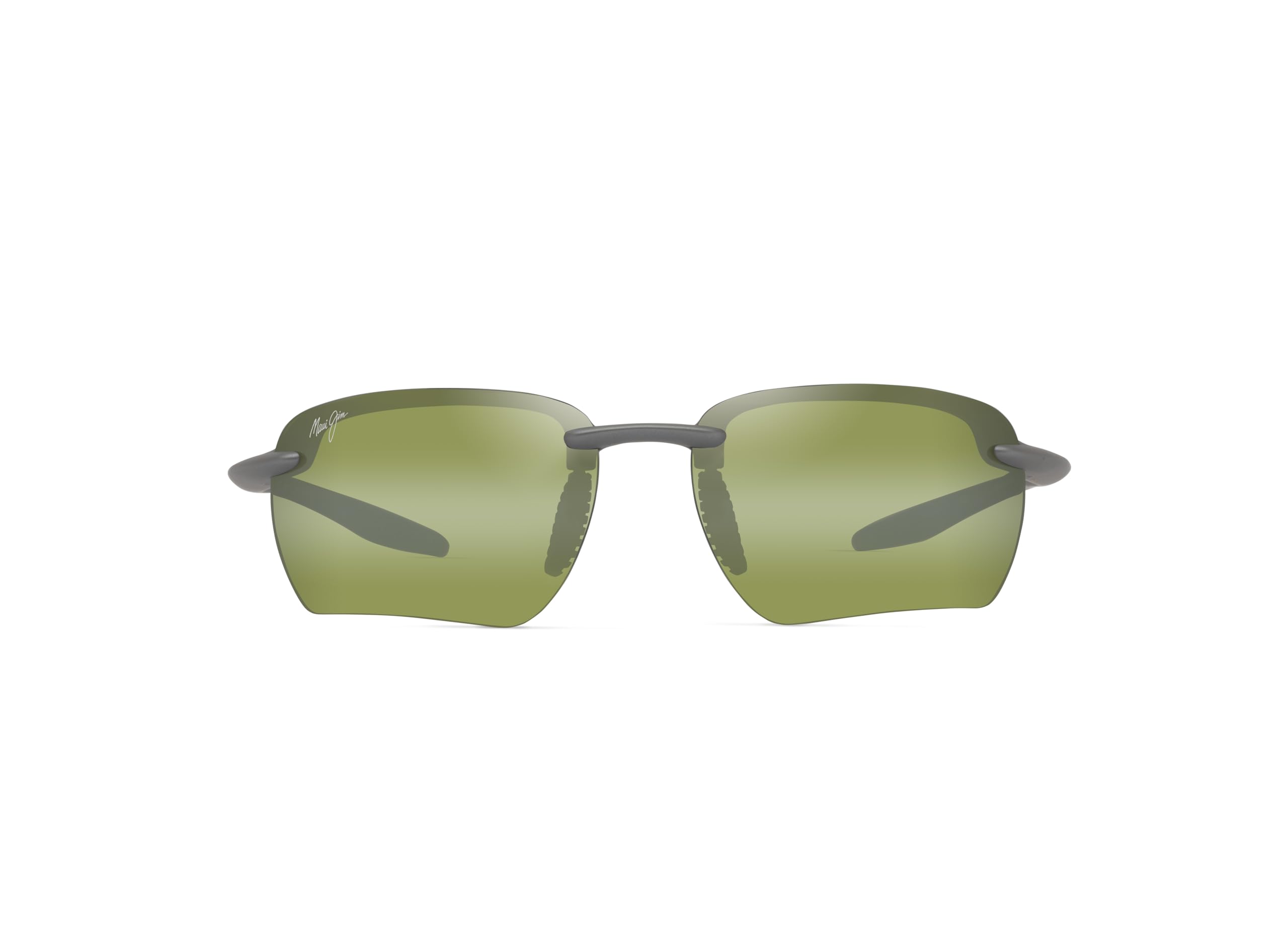 Maui Jim Hookipa Ultra G prostokątne okulary przeciwsłoneczne, metalowe matowe szare/Ht Green fotokromiczne spolaryzowane, średnie
