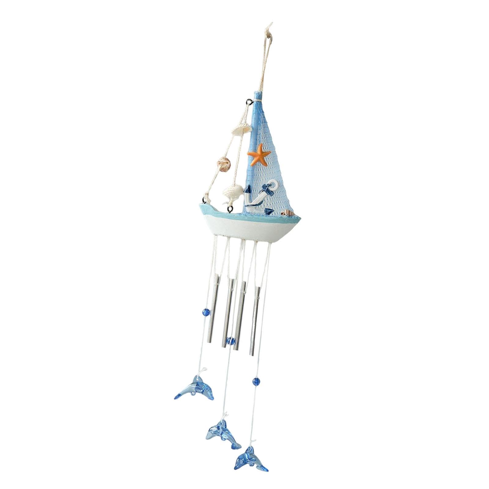 Sailboat Wind Chime Suspended Decoration Unique Charm for Home Porch Outside Style C | Chimes Garden Déco Yard, & Outdoor Living-image-19