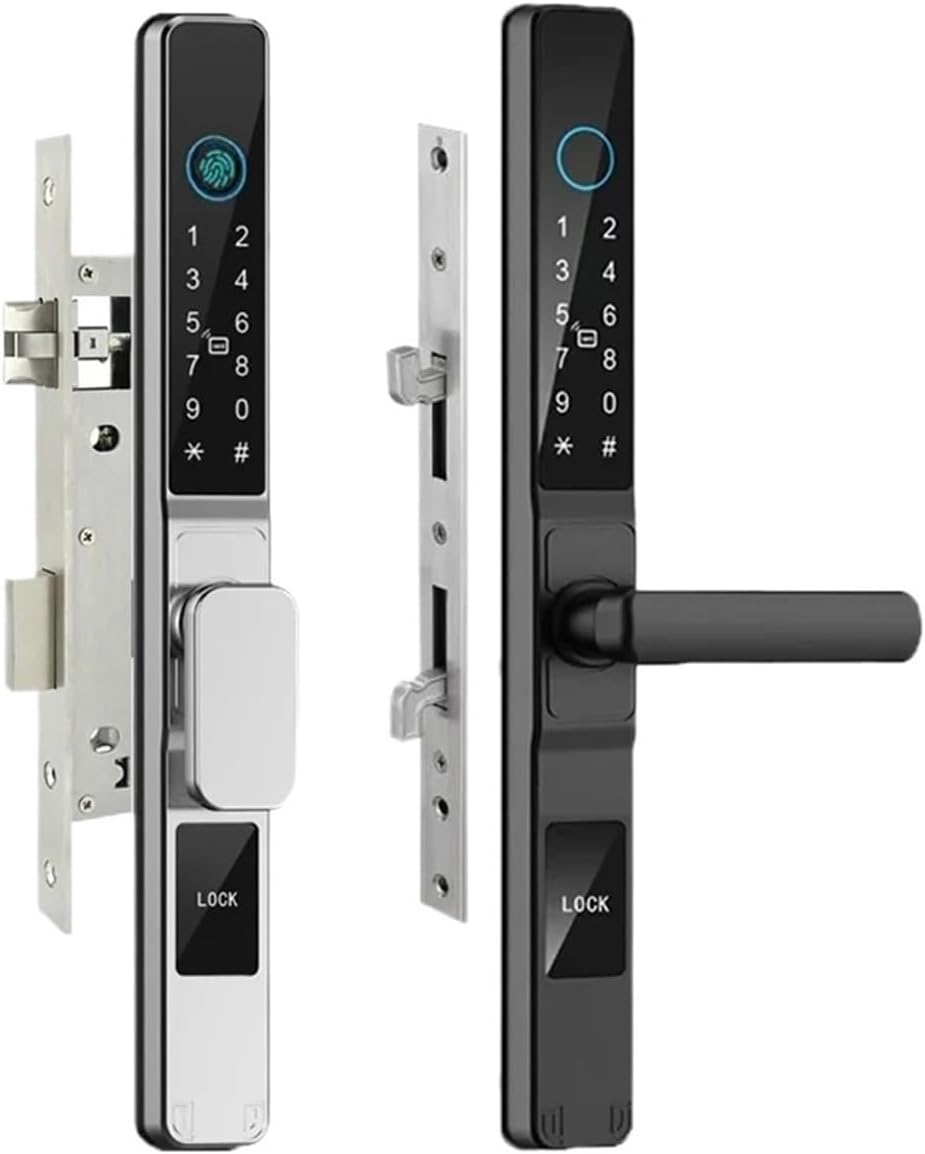 Ttlock App Smart Lock Electronic Biometric Fingerprint Locks Keyless Outdoor Waterproof Aluminum Sliding Door Lock for Home(Black 3585hook-Long) Ttlock App Smart Lock Electronic Biometric Fingerprint Locks Keyless Outdoor Waterproof Aluminum Sliding Door Lock for Home(Black 3585hook-Long)