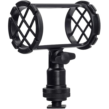 BOYA BY-C04 Camera Microphone Shockmount including Hot Shoe Mount Compatible with AKG D230 Senheisser ME66 Rode NTG-2 NTG-1 Audio-Technica AT-875R