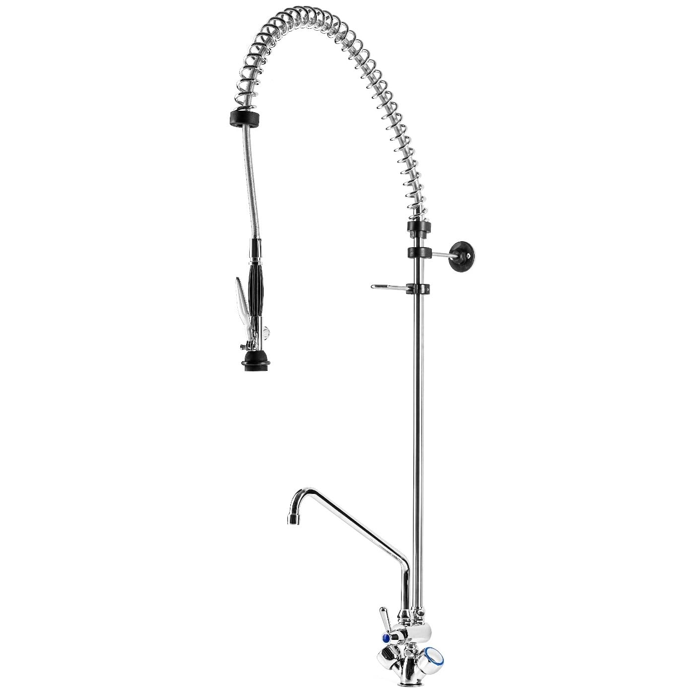 Grifo independiente con ducha y caño, Grifos de fregadero, Grifo de cocina, Montado en el fregadero, Para la cocina profesional, Funcionamiento duradero, Uso confiable, Versatilidad, Ergonomía