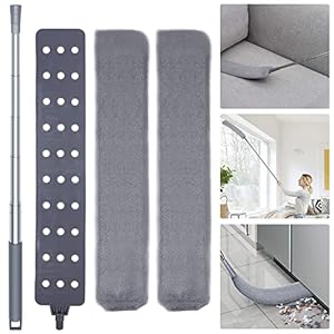 Retractable Gap Dust Cleaner Cleaning Tools with 2 Microfiber Dusting Cloths Long Handle 60inches Washable and Retractable Duster Brush for Cleaning Under Appliances Furniture Couch Fridge