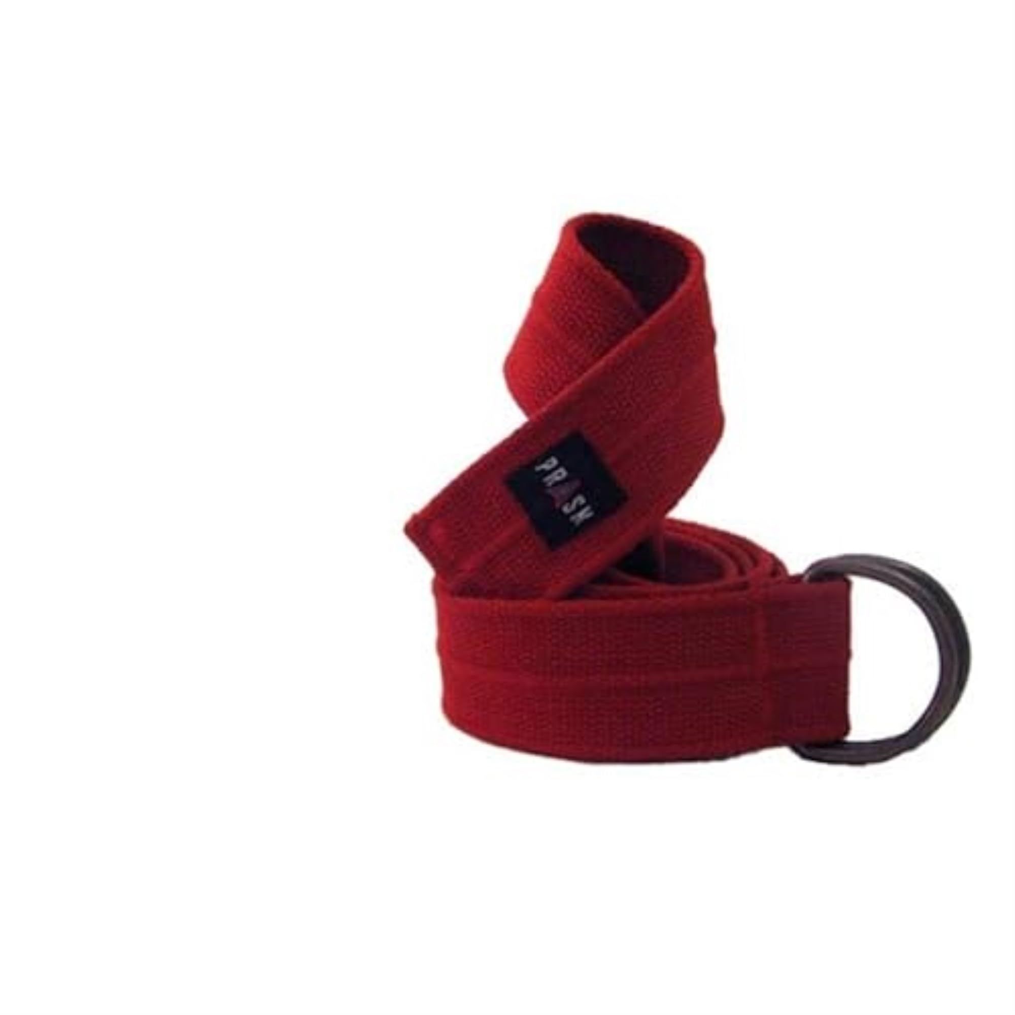 Prasm Mens Womens D-ring Canvas Solid Color Web Belt (Dark Red, A: 45