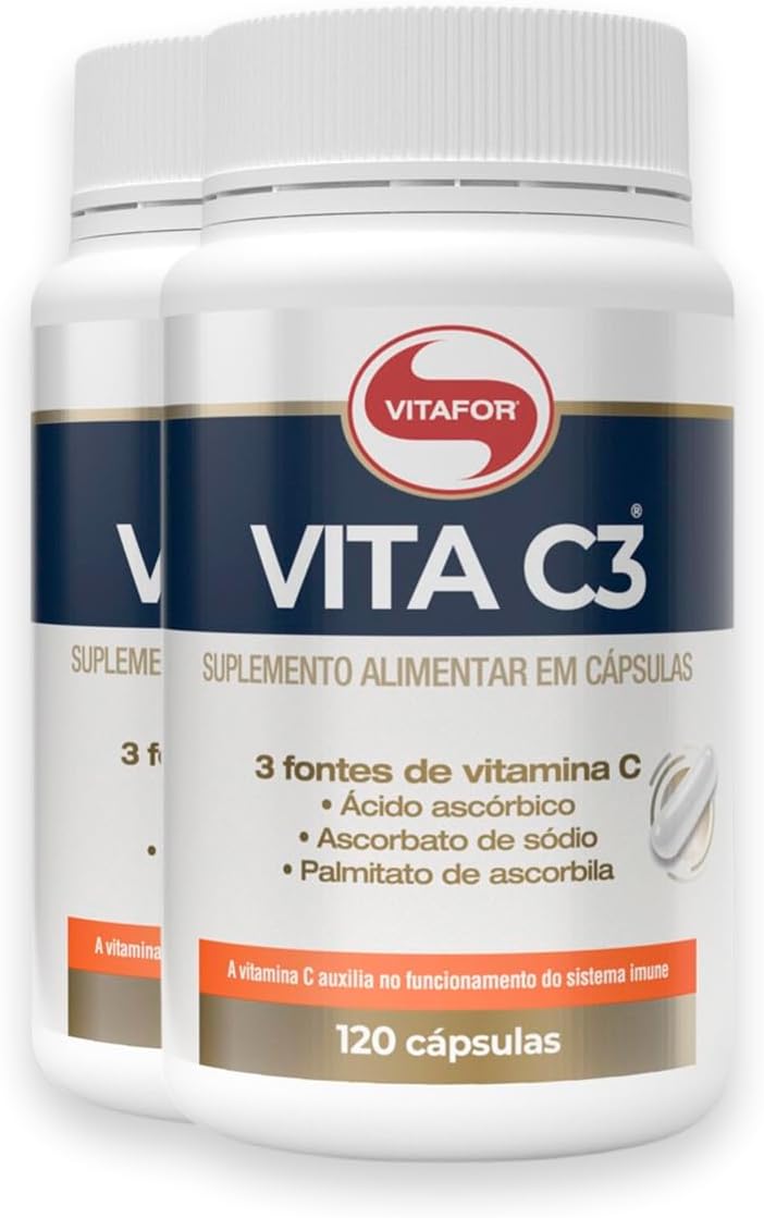 Kit 2 Vita C3 Vitamina C Vitafor 120 Cápsulas