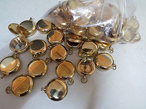 Brújula de Bolsillo de Latón 1 3/4" con Estuche Pack 50 miniatura 1