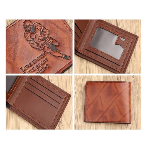 Mens Bifold Wallet Blocking Slim Minimalist Front Pocket - Thin & Stylish with ID Window 10（coffee）2