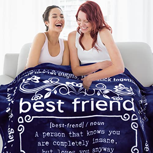 FILO-ESTILO-Best-Friend-Christmas-Birthday-Gifts-for-Women-Funny-Best-Friend-Blanket-Bestie-Gifts-BFF-Gifts-Friendship-Gifts-for-Women-Throw-Blanket-60x50-Inches-Fleece-Blue