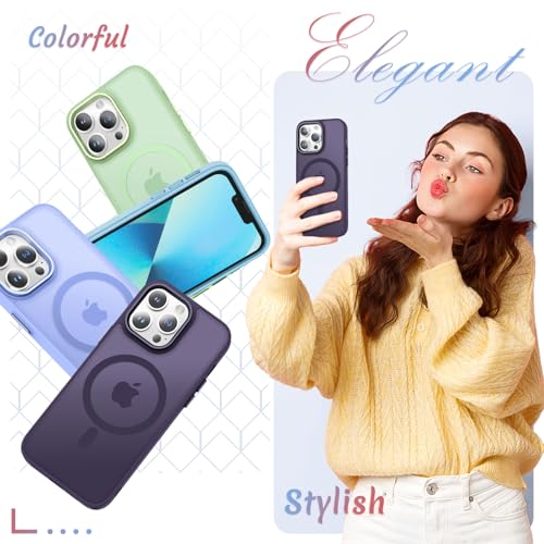 Image of YENAPOON for iPhone 13 Pro Max Case, Matte Magnetic Phone Case, Purple